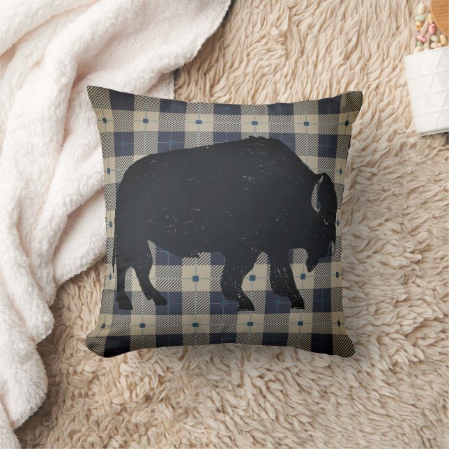Buffalo on Lodge Kariert Kissen (Decke)