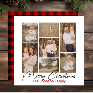 Buffalo Plaid 7 photo Carte de Noël