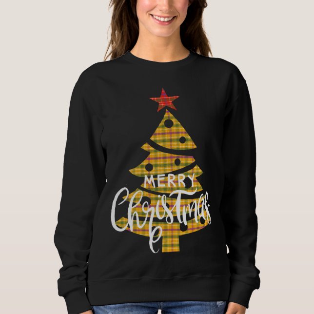 Buffalo Plaid Christmas Tree Office Party Christma Sweatshirt (Vorderseite)