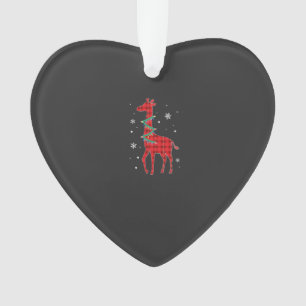 Buffalo Plaid-Familien-Giraffe-Weihnachts-Pa Ornament