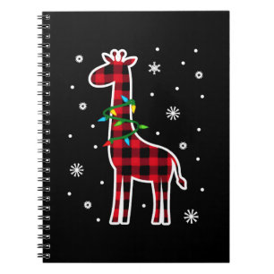 Buffalo Plaid Familienpassende Giraffe Weihnachten Notizblock