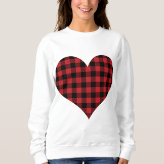 Buffalo Plaid Heart Valentine's Day Love Sweat - s