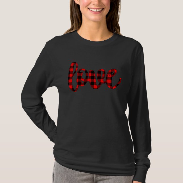 Buffalo Plaid Love T-Shirt (Vorderseite)