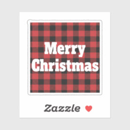 Buffalo Plaid Merry Christmas Rustic Holiday  Aufkleber