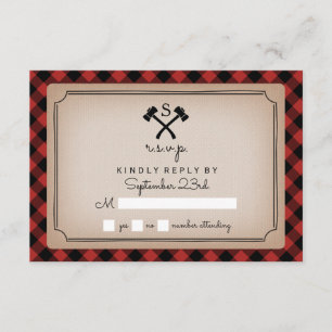 Buffalo Plaid Monogramme Ax RSVP