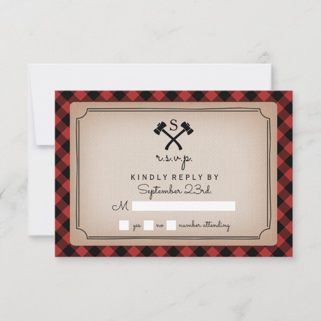 Buffalo Plaid Monogramme Ax RSVP (Devant)