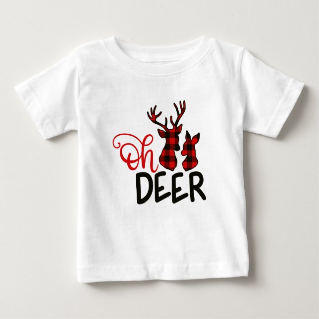 Buffalo Plaid Oh Deer T-Shirt (Devant)