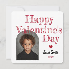Buffalo Plaid Photo Valentine Kids Classroom Mitteilungskarte