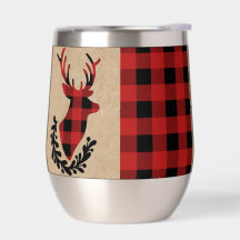 Buffalo Plaid Red Rustic Stag