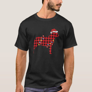 Buffalo Plaid Santa Australian Cattle Dog Weihnach T-Shirt