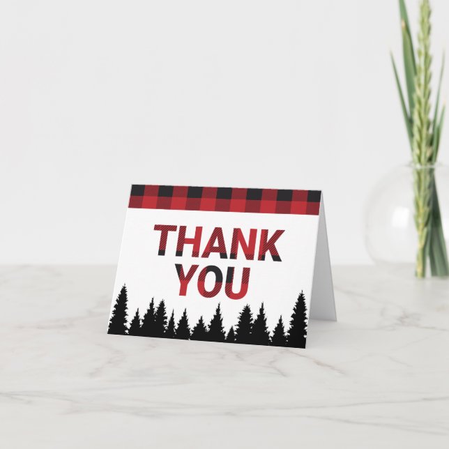Buffalo Plaid Thank You Card Dankeskarte (Vorderseite)