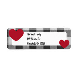 Buffalo Plaid Valentine Modern Neutral Heart