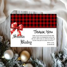Buffalo Plaid Watercolor Red Bow Baby Shower