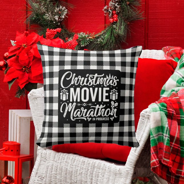 Buffalo Print Christmas Movie Marathon Kissen (Von Creator hochgeladen)