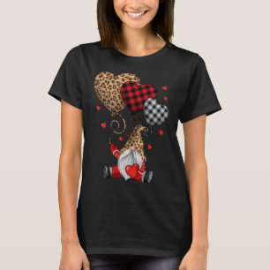 Buffalo Red Black Kariert und Leopard Herzen Valen T-Shirt