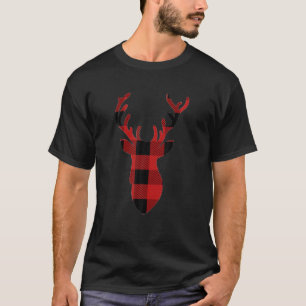 Buffalo Red Kariert Rehe Rentier Matching Family c T-Shirt