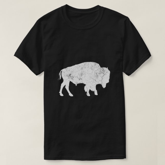 Buffalo Retro Bison Animal Lover Shirt (Design vorne)