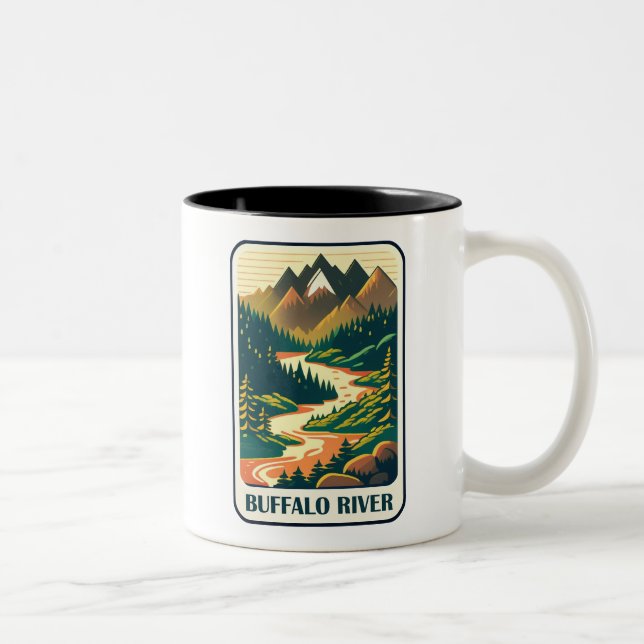 Buffalo River Arkansas Colors Zweifarbige Tasse (Rechts)