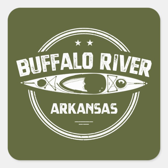 Buffalo River, Arkansas Quadratischer Aufkleber (Vorderseite)