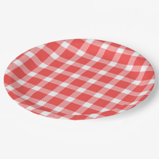 Buffalo Rot-Weiß Karo Feiertags-Picknick Klassiker Pappteller