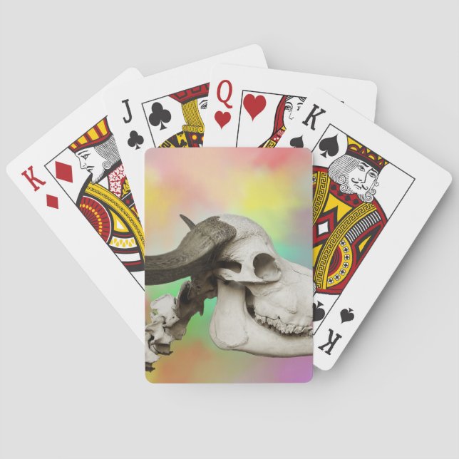 Buffalo-Schädel im Hintergrund Spielkarten (Rückseite)