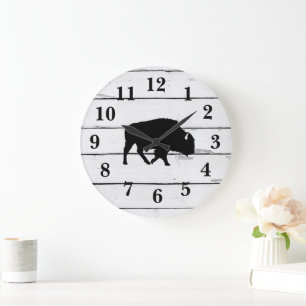 Buffalo Shiplap Rustikale Dekoration Große Wanduhr