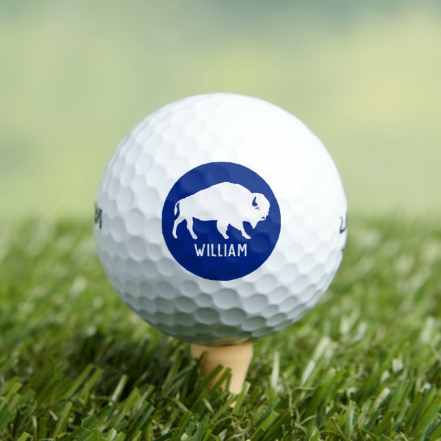 Buffalo-Silhouette mit Personalisiertem Namen Golfball (Insitu T-Shirt)