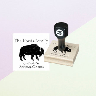 Buffalo Silhouette Personalized Gummistempel