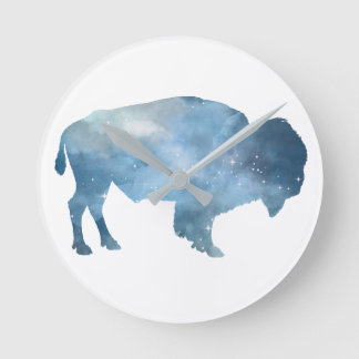 Buffalo Silhouette Runde Wanduhr