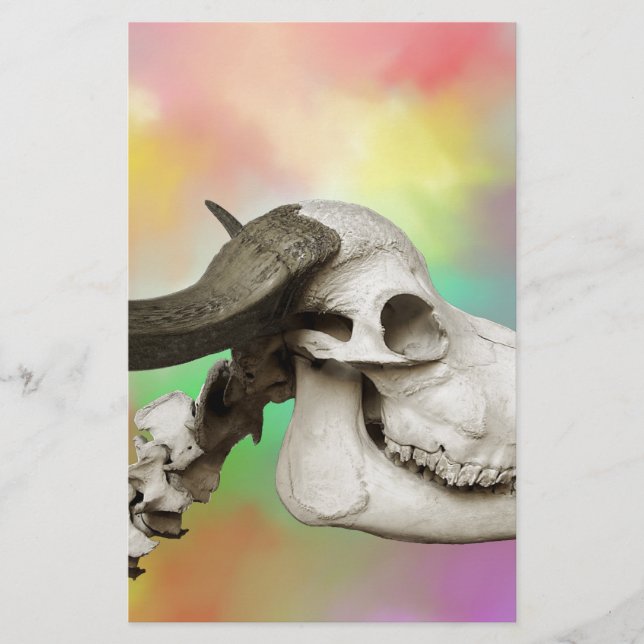 Buffalo Skull auf einem Aquarellbild Briefpapier (Vorderseite)