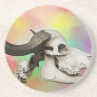Buffalo Skull auf einem Aquarellbild
