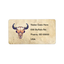 Buffalo Skull auf Tan Imitats Leather