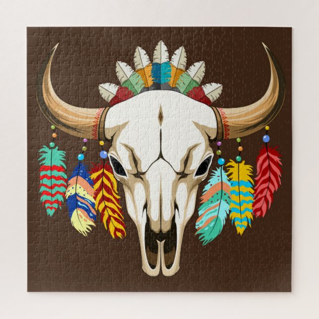 Buffalo Skull Native American Emblem (Vertikal)