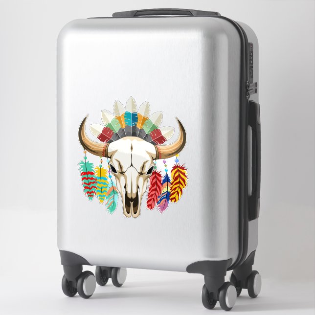 Buffalo Skull Native American Emblem Aufkleber (Koffer)