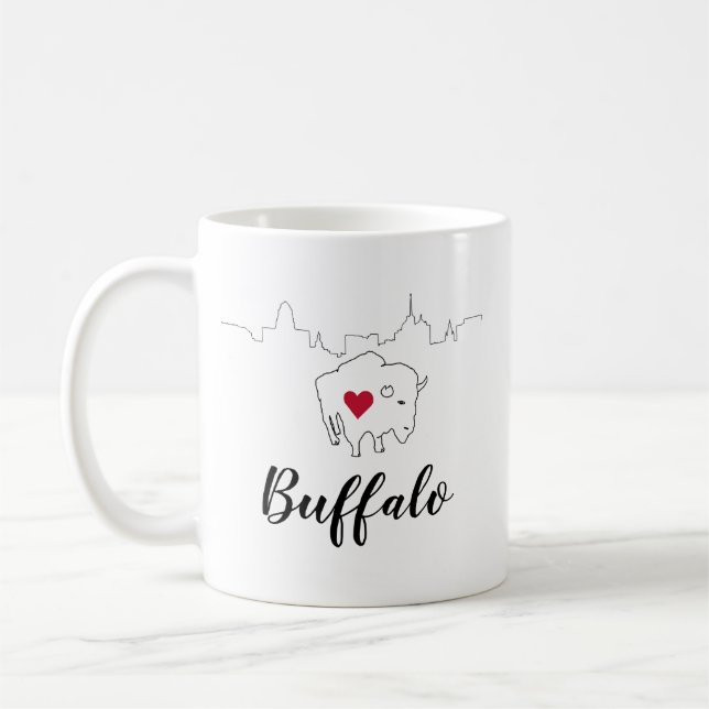 Buffalo Skyline Illustration Kaffee Tasse (Links)
