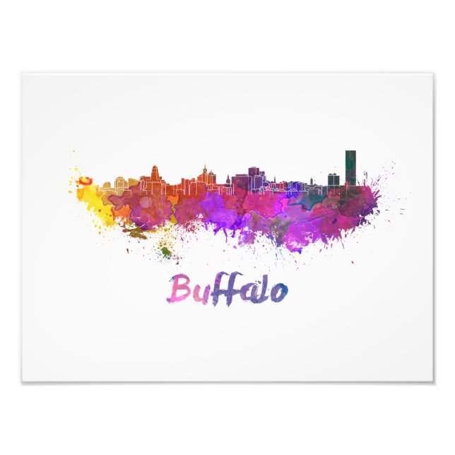 Buffalo skyline im Watercolor Fotodruck (Vorne)