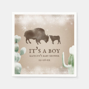 Buffalo Snow Desert Cactus Boy Baby Showdusche Nap Serviette