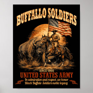 Buffalo-Soldaten, afroamerikanische schwarze Gesch Poster