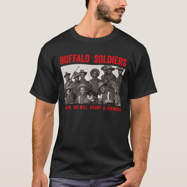 Buffalo Soldiers 9. und 10. Cavalry African Amer T-Shirt (Vorderseite)
