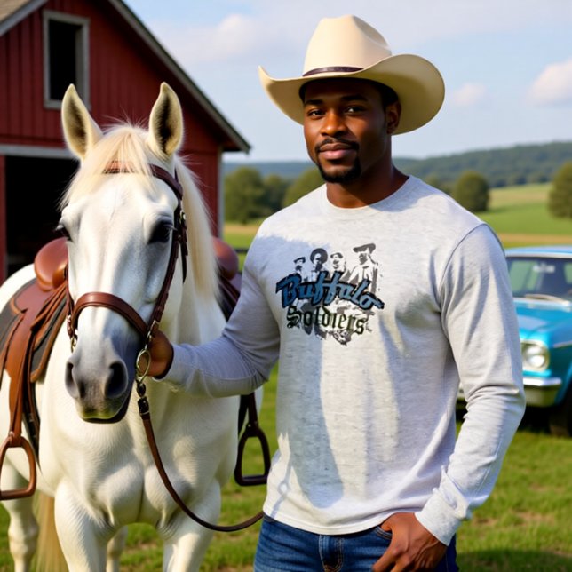 Buffalo Soldiers Tshirt Design Blue Gray (Von Creator hochgeladen)