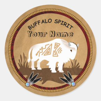 Buffalo Spirit Runder Aufkleber