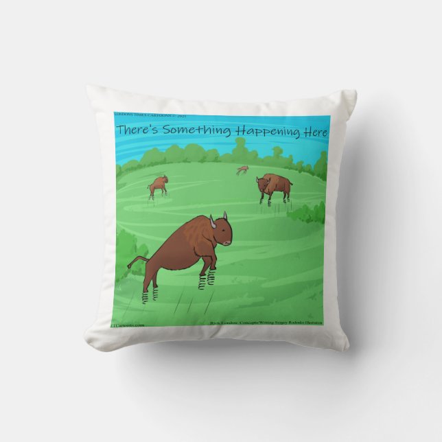 Buffalo Springield Pun Comic Kopfkissen Kissen (Vorderseite)