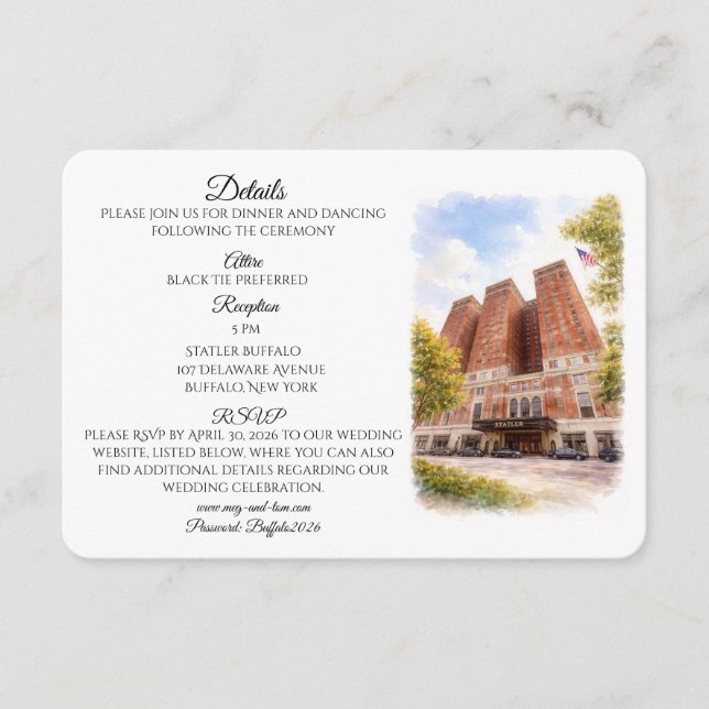 Buffalo Statler Details Invitation Insert (Devant)