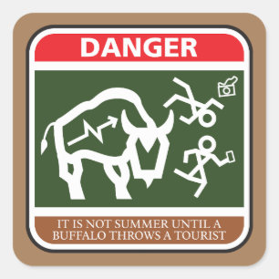 Buffalo Summer Quadratischer Aufkleber