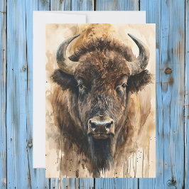 Buffalo Totem Spirit Animal Bedeutungskarte Feiertagskarte