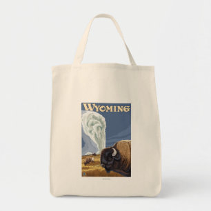 Buffalo von Old Faithful Vintage Travel Poster Tragetasche