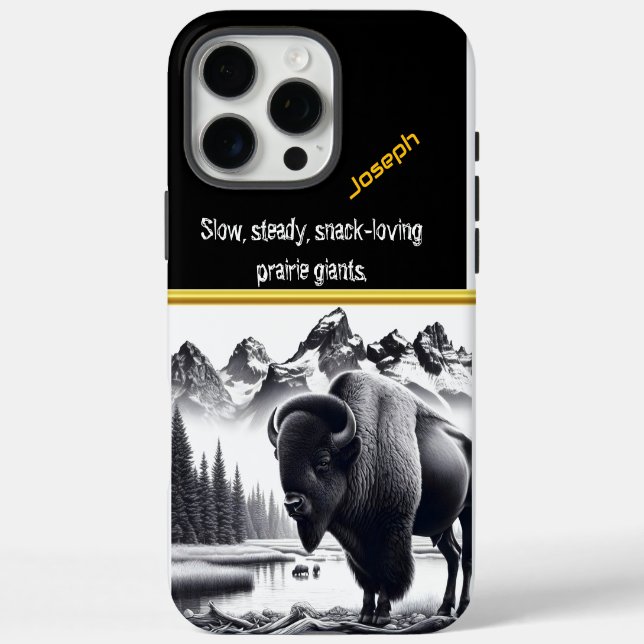 Buffalo von Serene Mountain Waters iPhone 16 Pro Max Hülle (Rückseite)