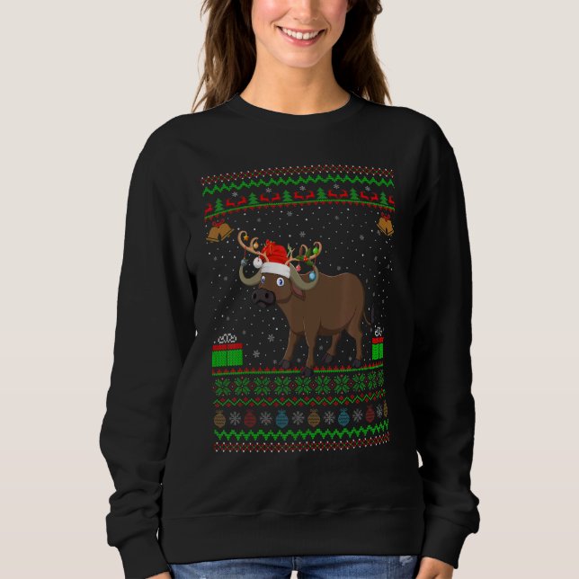 Buffalo Weihnachtsmannmütze Matching Ugly Buffalo  Sweatshirt (Vorderseite)
