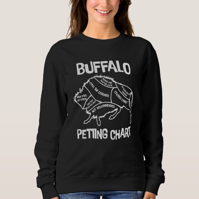 Buffalo Wildlife Petting Chart for Bison  Yellowst Sweatshirt (Vorderseite)