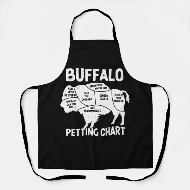 Buffalo Wildlife Petting Chart für Bison Liebhaber Schürze (Vorderseite)